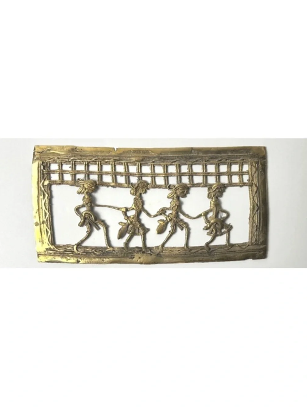 Vintage Brass Dhokra Wall Hanging from India